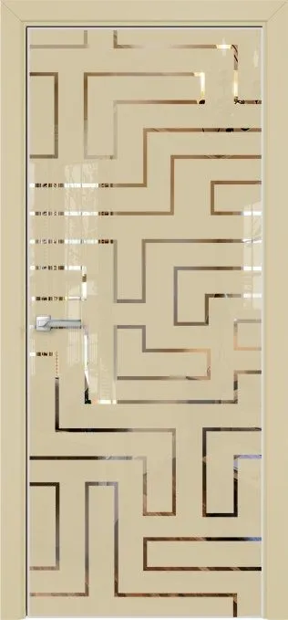 Двери в интерьере - Дверь Оникс Арт лакобель RAL 1015, зеркало №12