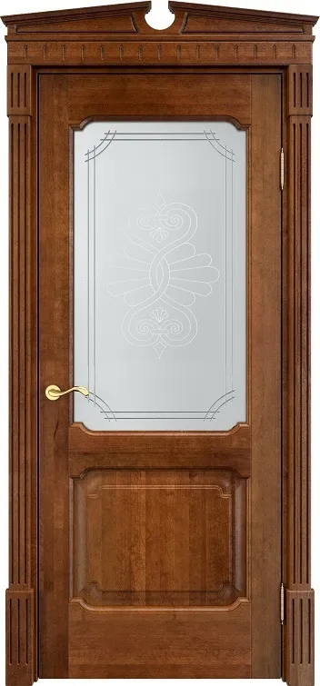 Двери в интерьере - Дверь ПМЦ массив ольхи ОЛ7.2 коньяк, стекло 7-2