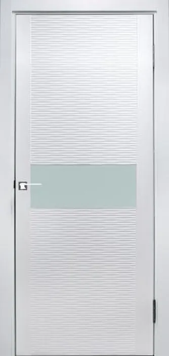 Дверь ZADOOR D2 бриз эмаль белая, стекло лакобель белое