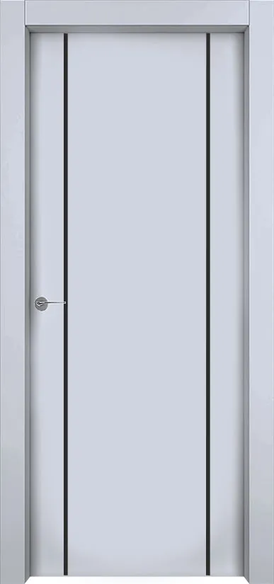 Двери в интерьере - Дверь 1001-М2 эмаль RAL 7047, молдинг черный, глухая