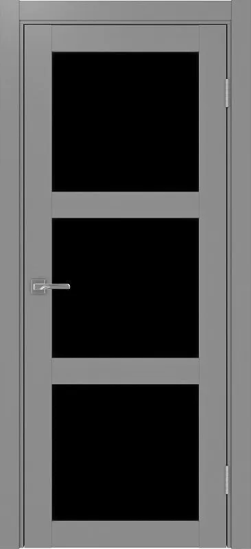 Двери в интерьере - Дверь Эко 530.222 серый, lacobel черный
