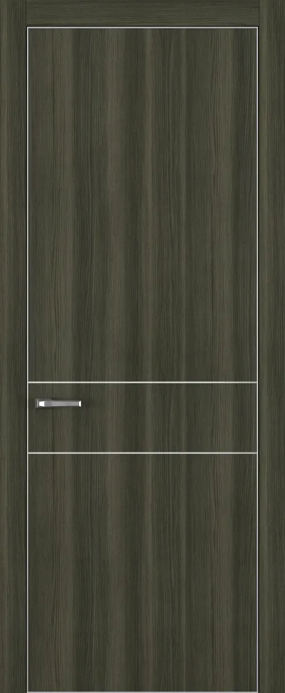 Двери в интерьере - Дверь Z K16 toppan дуб темный, ALU кромка хром, молдинг серебро, глухая