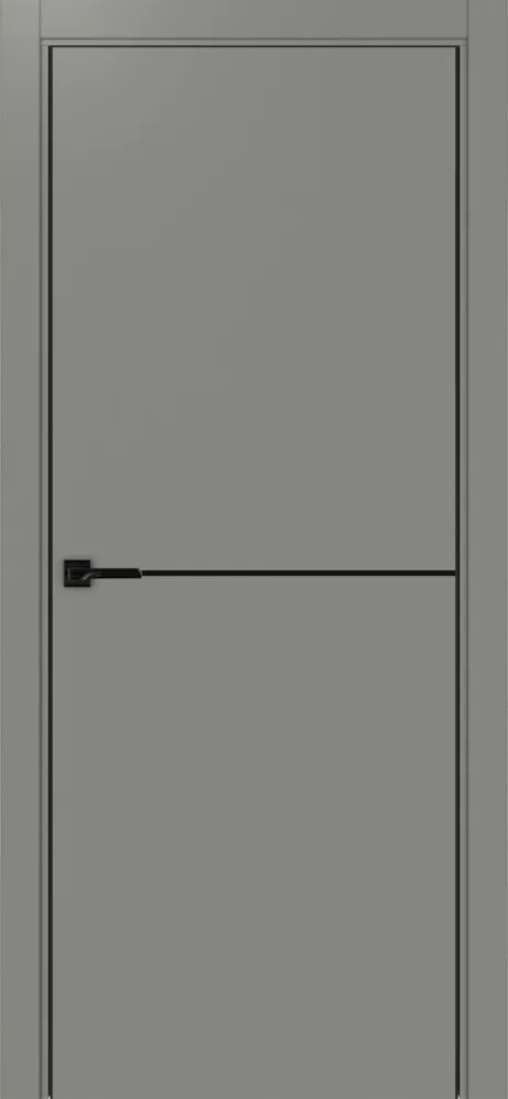 Двери в интерьере - Дверь Эко 202 серый молдинг SB, кромка AL черная SB с 4-х сторон, глухая