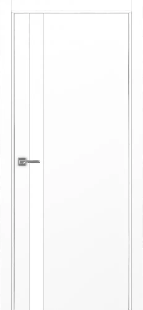 Двери в интерьере - Дверь Эко 211 белый снежный, кромка AL хром SC с 2-х сторон, lacobel белый