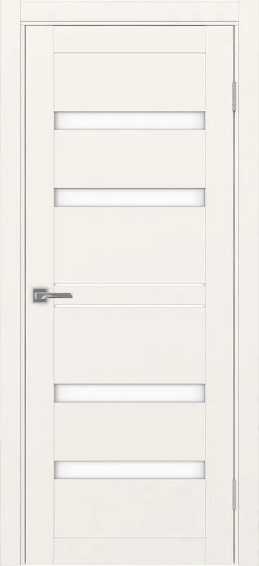 Двери в интерьере - Дверь Эко 561.12 бежевый, lacobel белый