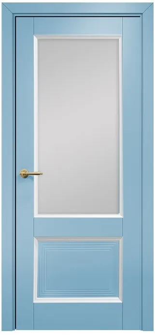 Двери в интерьере - Дверь Оникс Тоскана 2 эмаль голубая/белая, сатинат белый