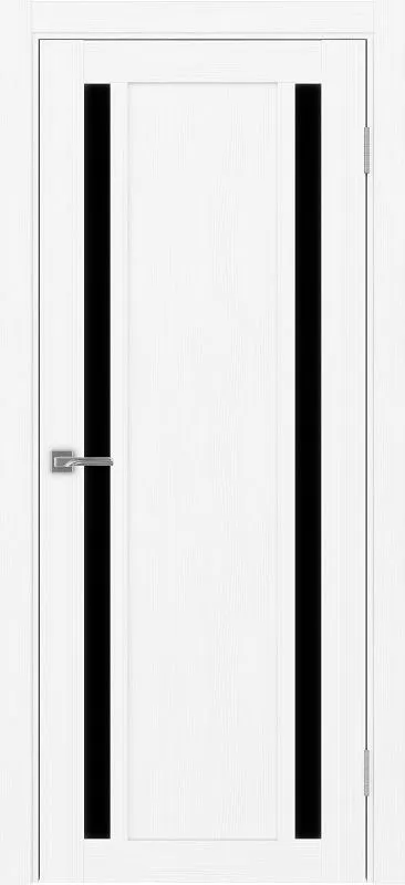 Двери в интерьере - Дверь Эко 522.212 белый лед, lacobel черный