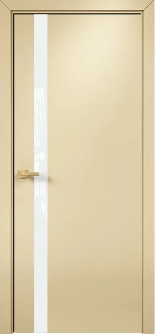 Двери в интерьере - Дверь Оникс Верона 1 эмаль RAL 1015, глухая, триплекс белый
