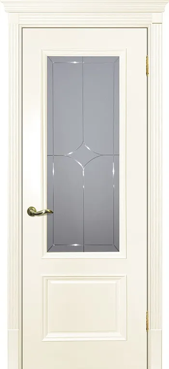 Двери в интерьере - Дверь Текона эмаль Smalta 07 слоновая кость RAL 1013, остекленная