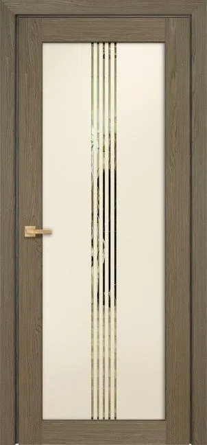 Двери в интерьере - Дверь Оникс Контур дуб кофейный/эмаль слоновая кость по МДФ, глухая