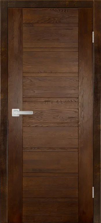 Двери в интерьере - Дверь ДР массив дуба Хай-Тек №4 античный орех, глухая