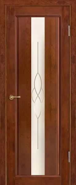 Дверь Вилейка массив ольхи Версаль бренди, стекло матовое