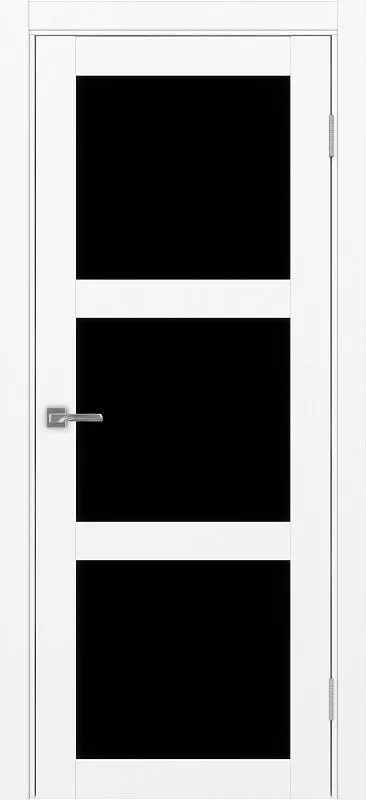 Двери в интерьере - Дверь Эко 530.222 белый снежный, lacobel черный