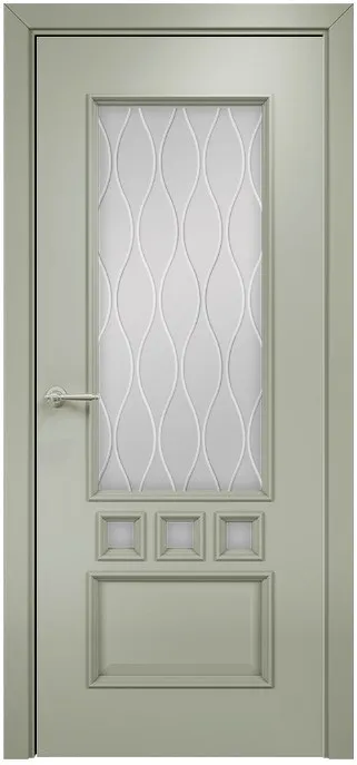 Двери в интерьере - Дверь Оникс Амстердам эмаль RAL 7038, гравировка Волна