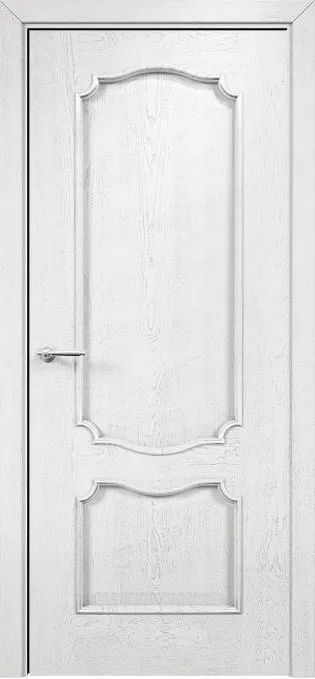 Двери в интерьере - Дверь Оникс Венеция эмаль белая патина серебро, глухая