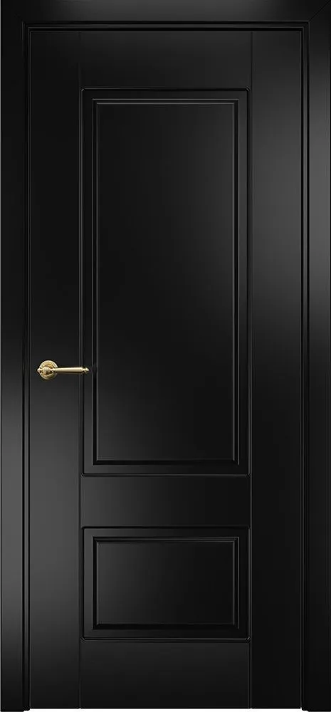 Двери в интерьере - Дверь Оникс Марсель фрезерованная №2 эмаль черная по МДФ, глухая