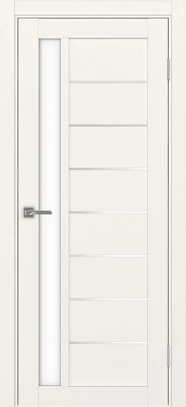 Двери в интерьере - Дверь Эко 554.21 АПП бежевый молдинг SC, lacobel белый