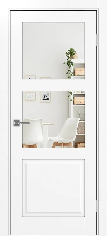 Двери в интерьере - Дверь Эко 630.221 ОФ3 белый снежный, зеркало