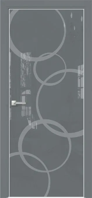 Двери в интерьере - Дверь Оникс Арт, лакобель серый RAL 7040, пескоструй №4