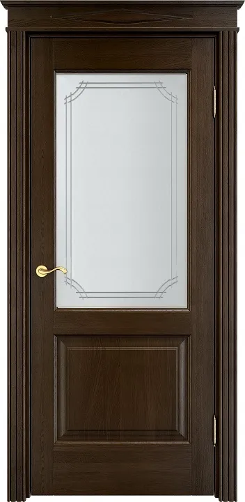Дверь ПМЦ массив дуба Д13 мореный дуб, стекло 13-5