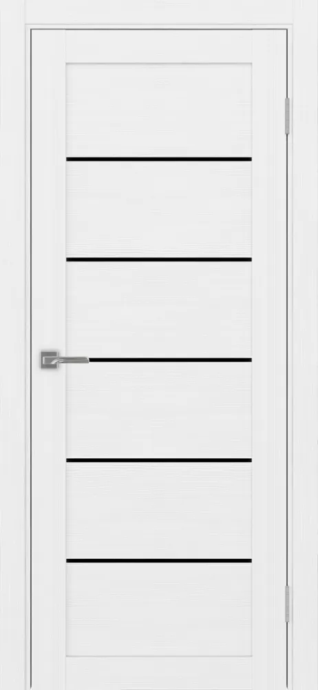 Двери в интерьере - Дверь Эко 506.12 белый лед, lacobel черный
