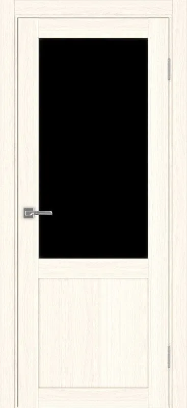Двери в интерьере - Дверь Эко 502.21 ясень светлый, lacobel черный