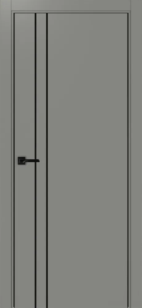 Двери в интерьере - Дверь Эко 205 серый молдинг SB, кромка AL черная SB с 2-х сторон, глухая