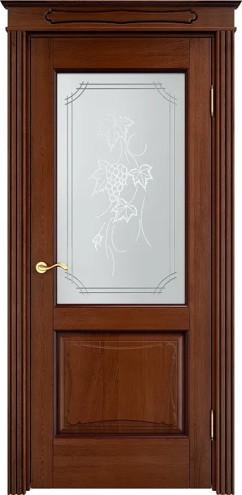 Двери в интерьере - Дверь ПМЦ массив дуба Д6 коньяк с патиной, стекло 6-2