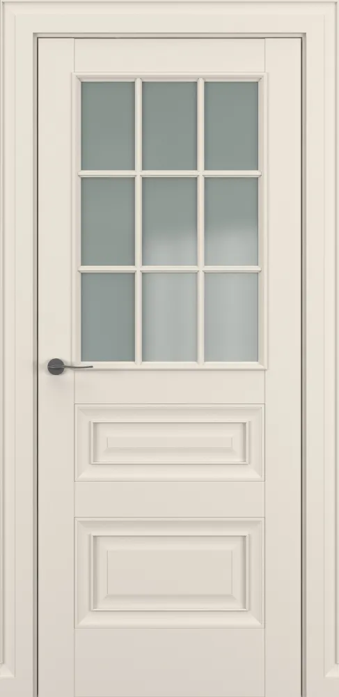 Двери в интерьере - Дверь Z Ампир AK В1 экошпон кремовый, сатинат, английская решетка