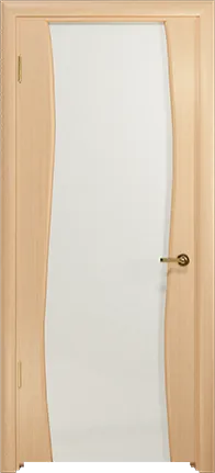 Дверь Арт Деко Вэла беленый дуб, белый триплекс