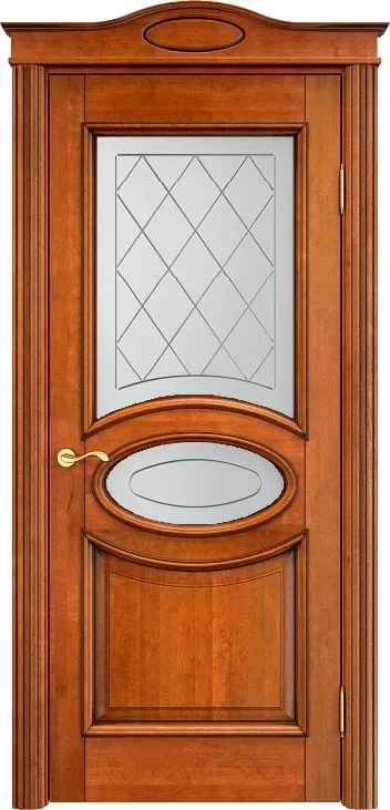 Двери в интерьере - Дверь Итальянская Легенда массив ольхи ОЛ26 медовый с патиной орех, стекло 26-2
