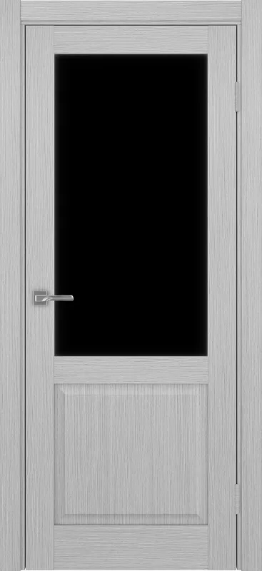 Двери в интерьере - Дверь Эко 602.21 ОФ3 дуб серый, lacobel черный