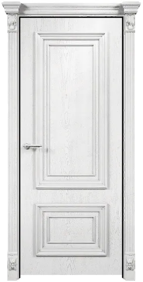 Дверь Оникс Мадрид эмаль белая с серебряной патиной, глухая. Фото №6