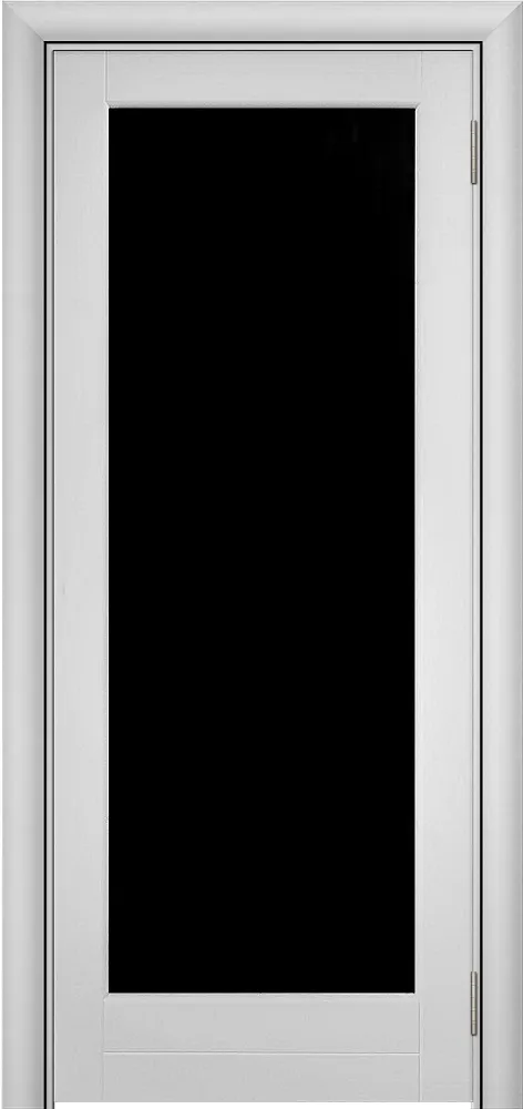 Дверь Берест массив сосны Мотив-2 эмаль белая, триплекс черный 4мм