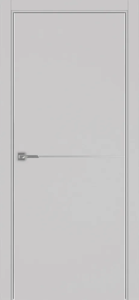 Двери в интерьере - Дверь Эко 202 пепельный молдинг SC, кромка AL хром SC с 2-х сторон, глухая
