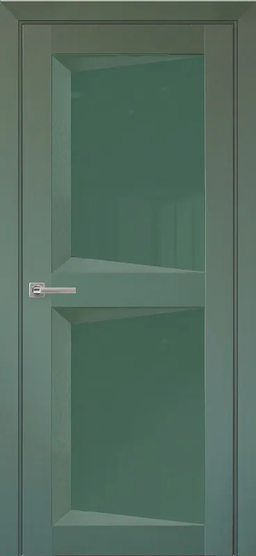 Двери в интерьере - Дверь ДР Perfecto экошпон 104 Barhat Green, стекло Green