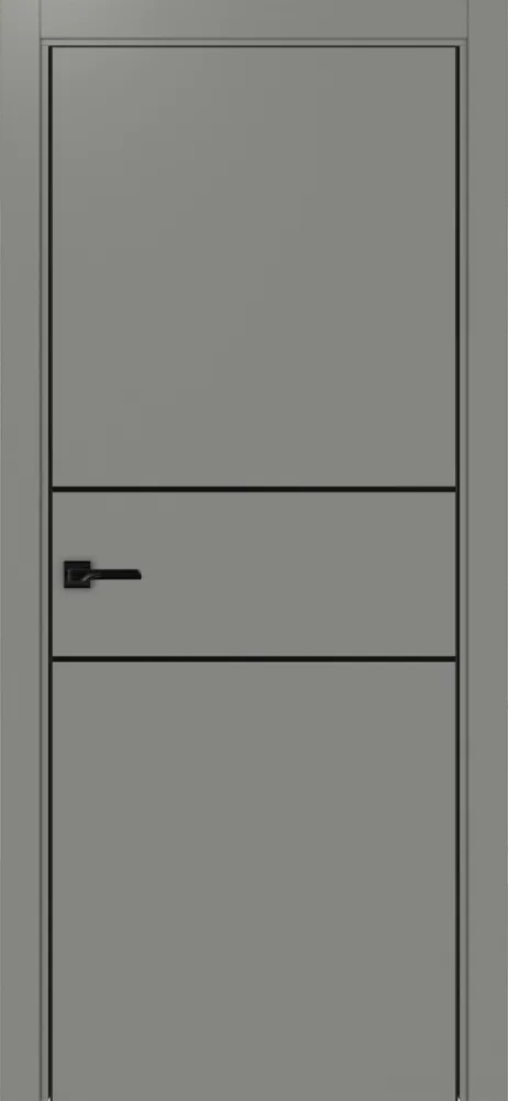 Двери в интерьере - Дверь Эко 203 серый молдинг SB, кромка AL черная SB с 2-х сторон, глухая