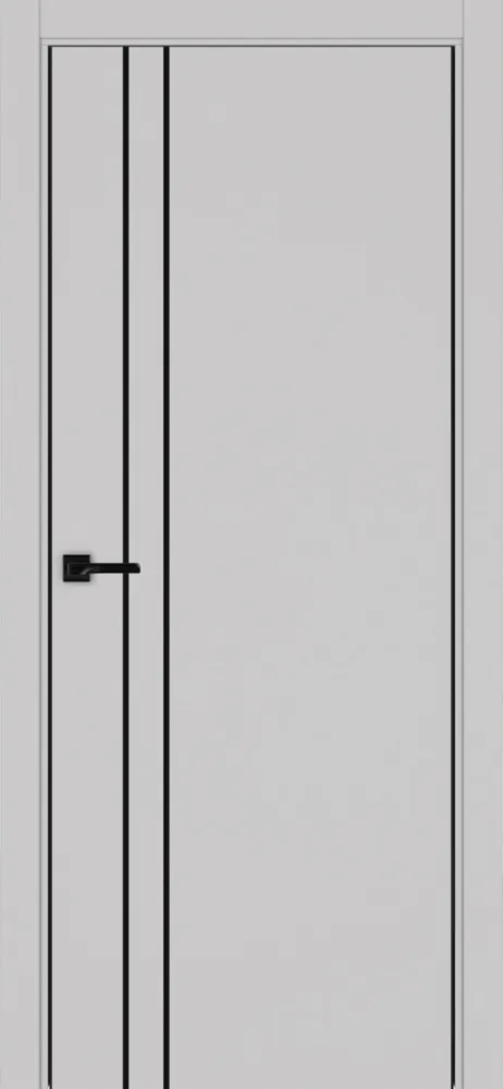 Двери в интерьере - Дверь Эко 205 пепельный молдинг SB, кромка AL черная SB с 2-х сторон, глухая