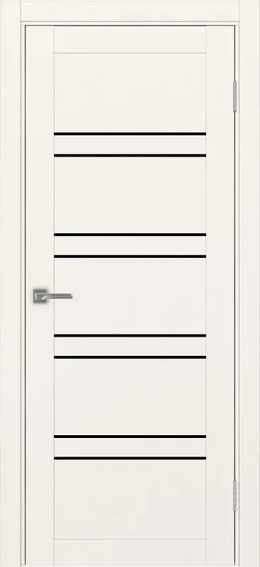 Двери в интерьере - Дверь Эко 560.12 бежевый, lacobel черный