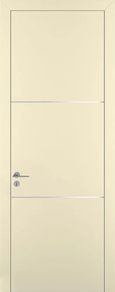 Двери в интерьере - Дверь Z K11 полипропилен крем, ALU кромка хром, молдинг серебро, глухая