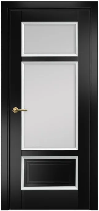 Двери в интерьере - Дверь Оникс Тоскана 4 эмаль черная/белая, сатинат белый