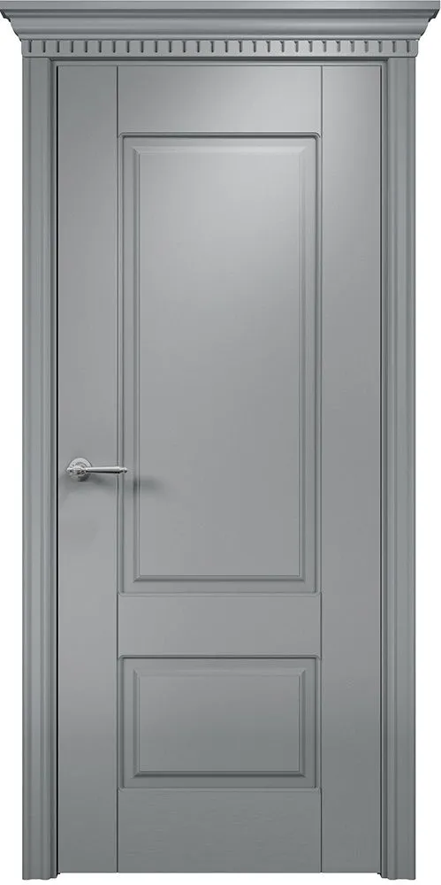Двери в интерьере - Дверь Оникс Марсель фрезерованная №2 эмаль RAL 7040, глухая