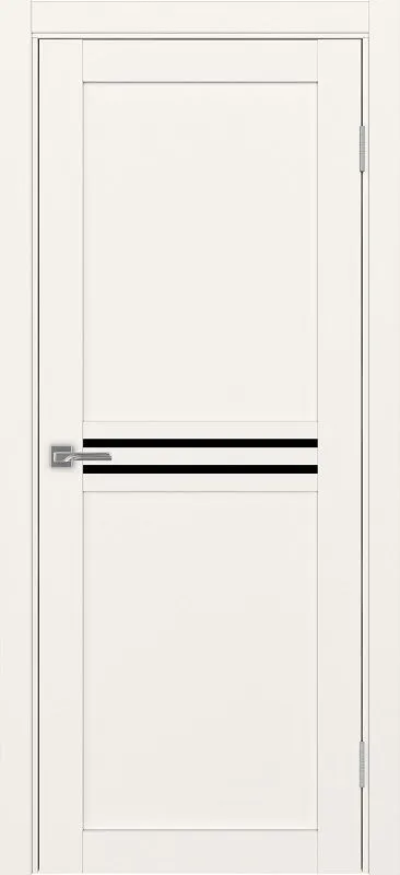 Двери в интерьере - Дверь Эко 552.12 бежевый, lacobel черный