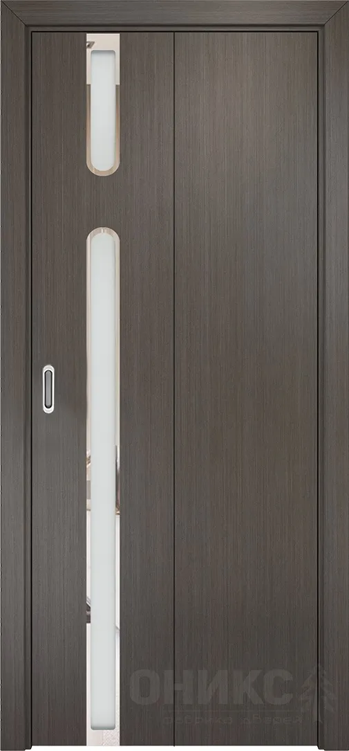Двери в интерьере - Дверь-книжка Оникс Рондо серый дуб, сатинат белый