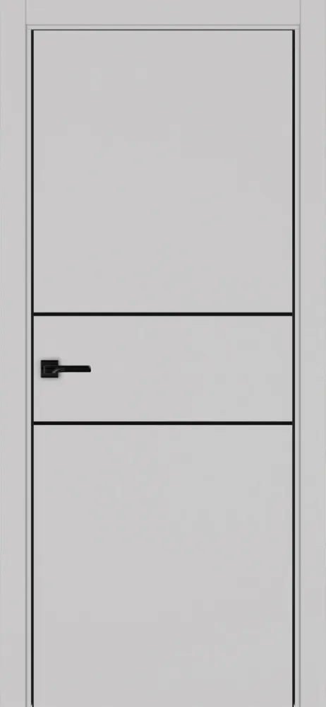 Двери в интерьере - Дверь Эко 203 пепельный молдинг SB, кромка AL черная SB с 2-х сторон, глухая