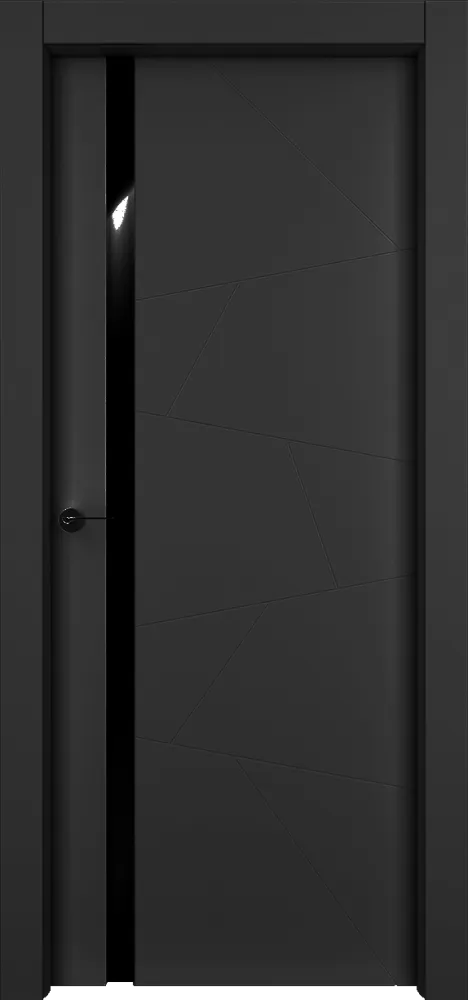 Двери в интерьере - Дверь Берг эмаль RAL 9005, триплекс черный, глухая