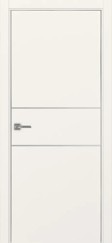 Двери в интерьере - Дверь Эко 203 бежевый молдинг SC, кромка AL хром SC с 2-х сторон, глухая