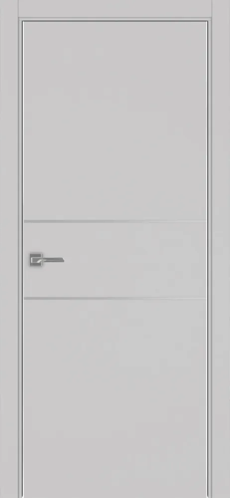 Двери в интерьере - Дверь Эко 203 пепельный молдинг SC, кромка AL хром SC с 2-х сторон, глухая