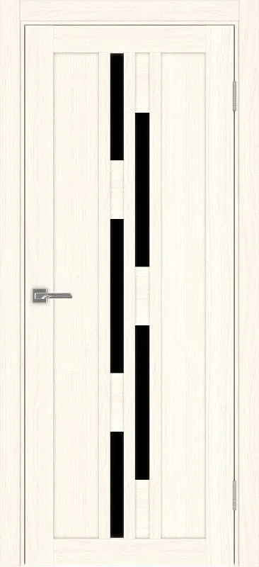 Двери в интерьере - Дверь Эко 551.121 ясень светлый, lacobel черный