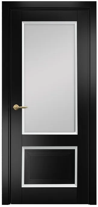 Двери в интерьере - Дверь Оникс Тоскана 2  эмаль черная/белая, сатинат бронза